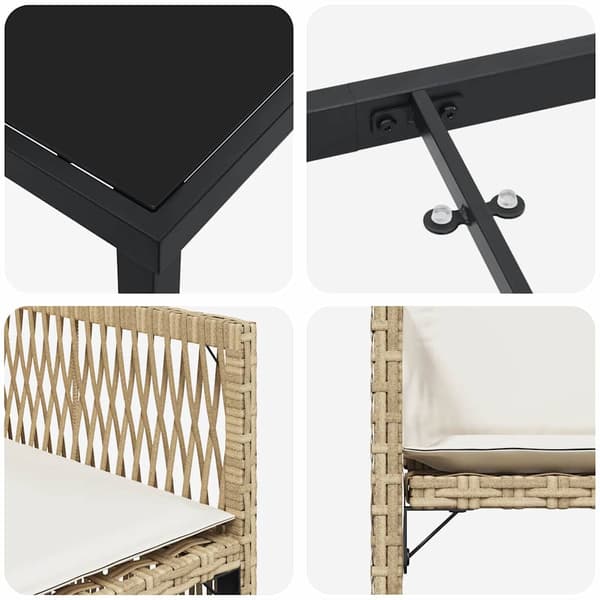 vidaXL Hage Spisegruppe 5 pcs Beige polyrotting