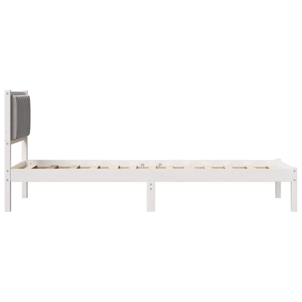 vidaXL Sängram med Vadderad Sänggavel Ljusgrå 75 x 190 cm