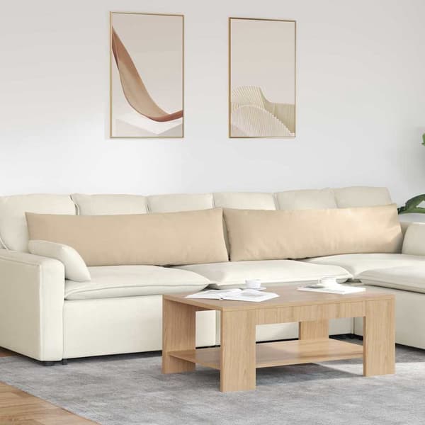 vidaXL Soffkuddar 2 st Kräm 145 x 40 cm tyg