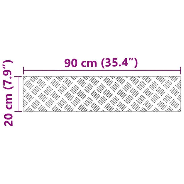 vidaXL Trinn Rektangulær 2 pcs sølv 90 x 20 cm Aluminium