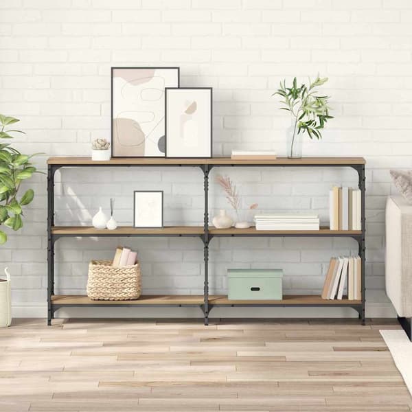 vidaXL Konsollbord Artisan Eik 156 x 28 x 80,5 cm Konstruert tre