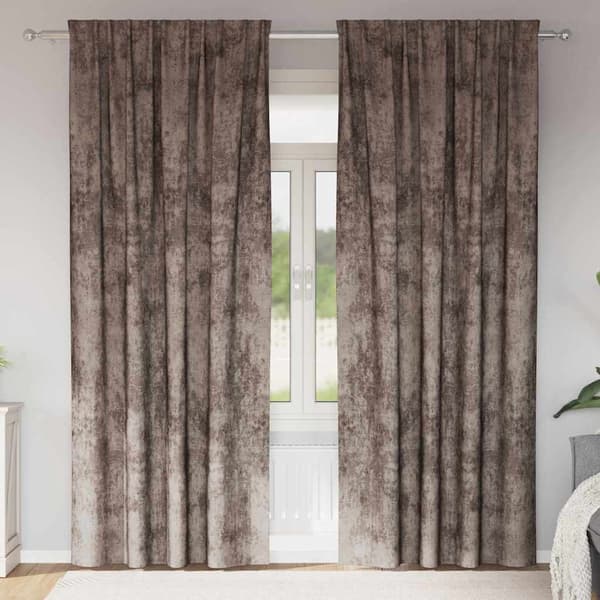 vidaXL Sammetsgardiner 2 pcs Cappuccino 260 x 140 cm Sammet