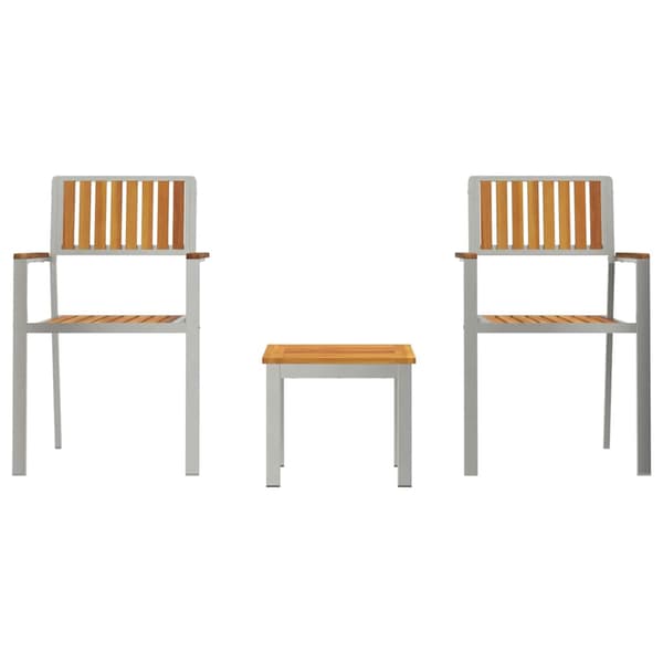 vidaXL Hage Spisegruppe 3 pcs Brun Solid akasietre