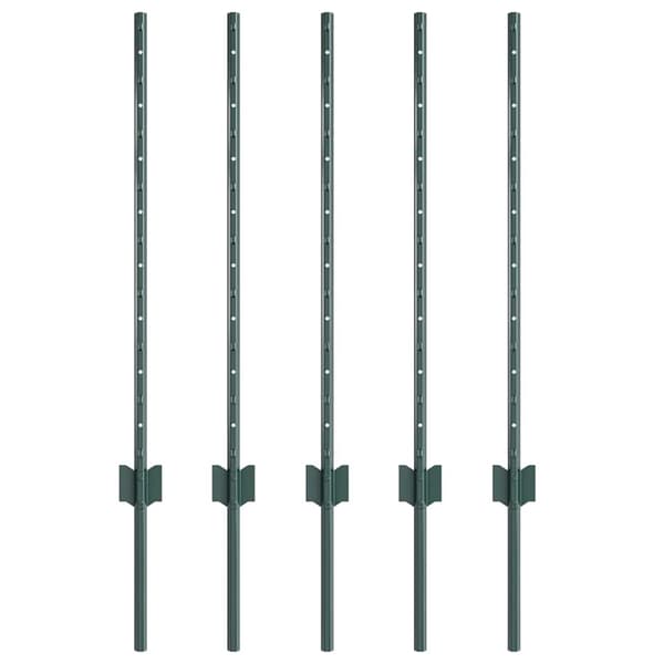 vidaXL Gjerdepunkter 5 pcs grønn 80 cm Stål