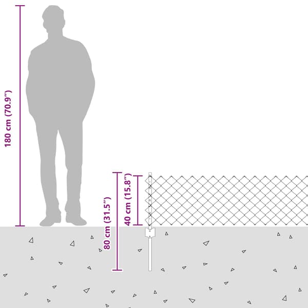 vidaXL Stängsel med stolpe Grön