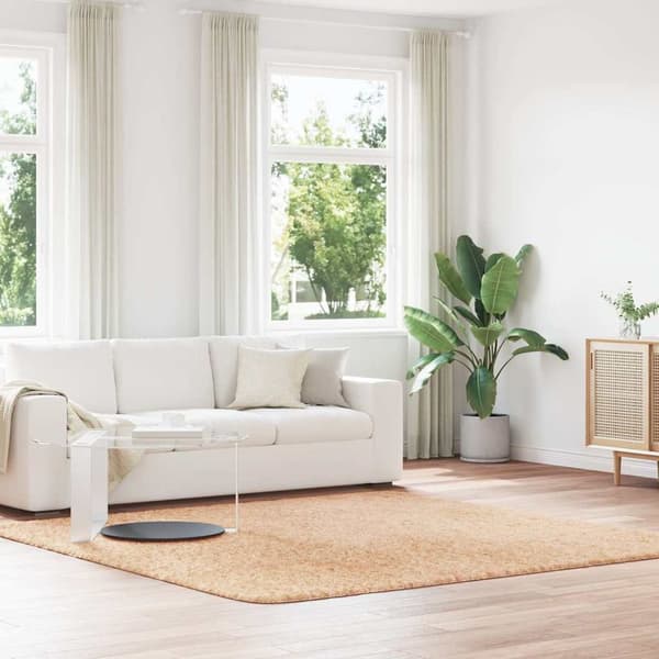 vidaXL Flossteppe med lang luv NAVARRA beige 240x240 cm polyester