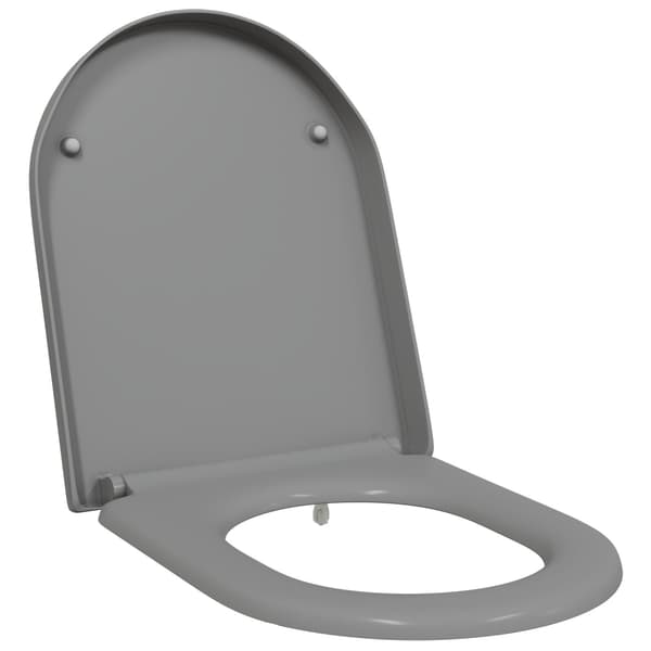 vidaXL Grå Plast Standard Toalettsits Oval Modern Oval toalettsits