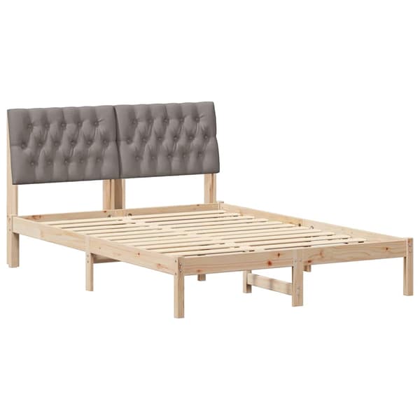 vidaXL Sängram med Vadderad Sänggavel Brun 150 x 200 cm
