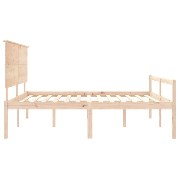 vidaXL Seniorseng med hodegavl 200x200 cm heltre