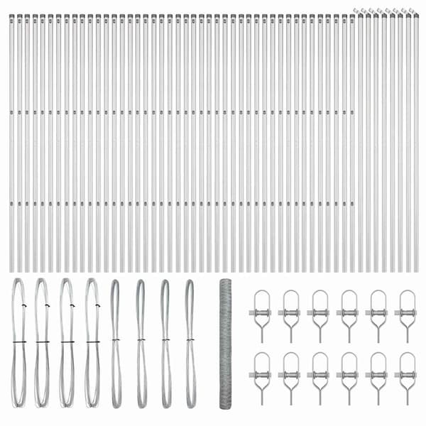 vidaXL Gjerdepåle sølv 100 x 1,6 m (36 mm mesh) Stål