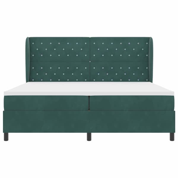 vidaXL Bäddfjäder med madrass Mörkgrön 200 x 200 cm Sammet