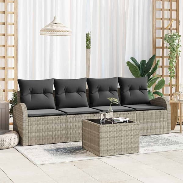 vidaXL Trädgårdsoffset Ljusgrå 55 x 55 x 37 cm konstrotting