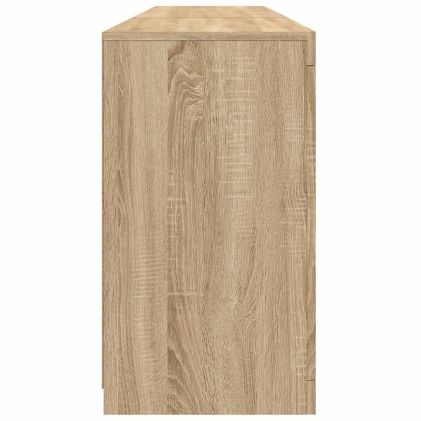 vidaXL Skjenk med LED-lys sonoma eik 162x37x67 cm
