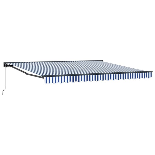 vidaXL Markisram Blå och Vit 400 × 300 cm Polyester med PU-beläggning