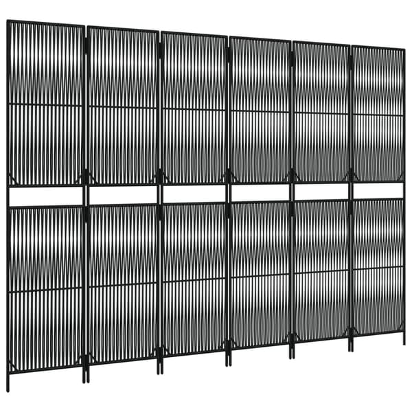 vidaXL Romdeler 6 paneler svart polyrotting