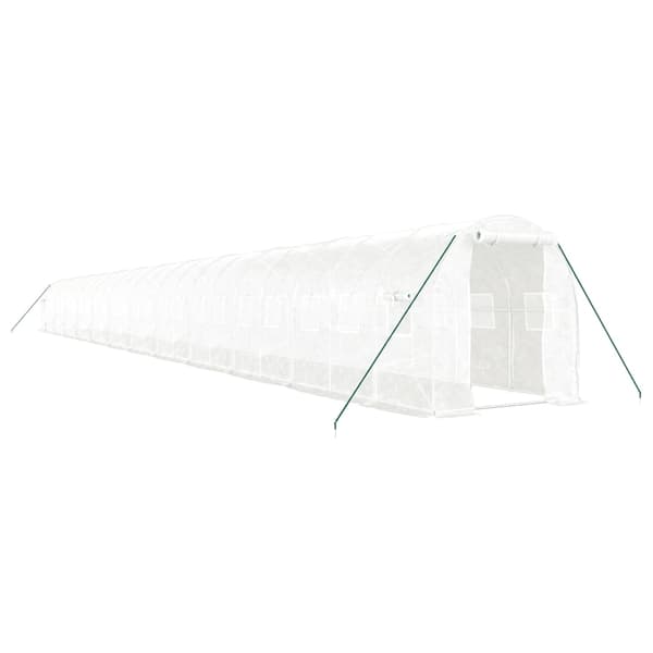 vidaXL Växthus med stålram vit 48m² 24x2x2 m