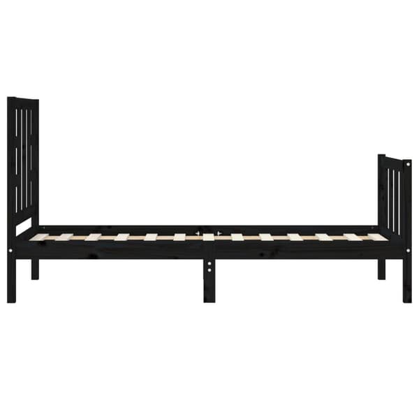 vidaXL Sengeramme med hodegavl svart 2FT6 small single heltre