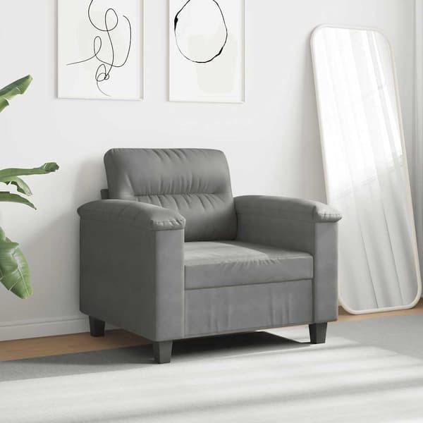 vidaXL Fåtölj mörkgrå 60 cm mikrofibertyg