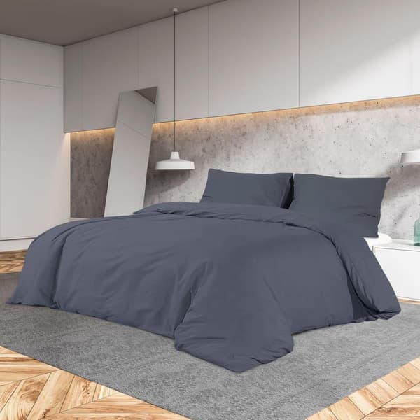 vidaXL Bäddset antracit 140x200 cm bomull