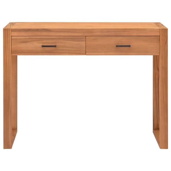 vidaXL Skrivebord med 2 skuffer 100x40x75 cm teak