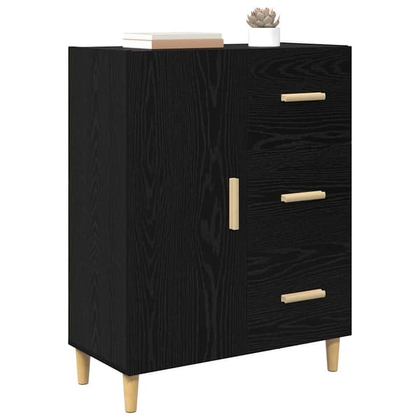 vidaXL Serviesskap Svart eik 34 x 69.5 x 90 cm Konstruert tre