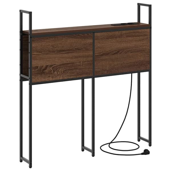 vidaXL Oppbevaringshodegjerde med Ladeplass brun eik 102 x 15 x 98 cm