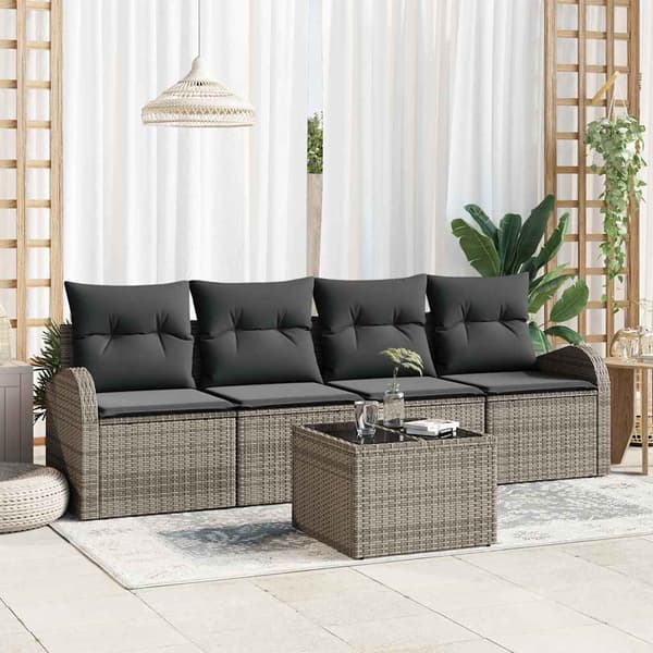 vidaXL Trädgårdsoffset Grå 55 x 55 x 37 cm konstrotting