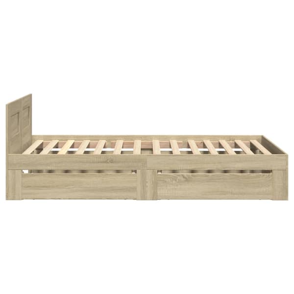 vidaXL Sengeramme med hodegavl sonoma eik 90x190 cm konstruert tre