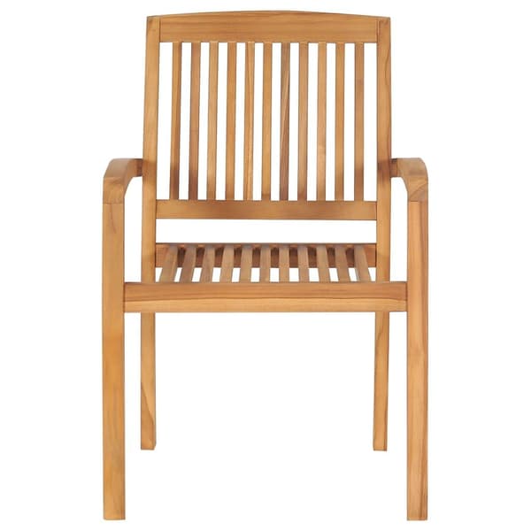 vidaXL Stapelbara trädgårdsstolar med dynor 4 st massiv teak