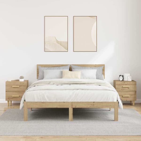 vidaXL Sengeskap 2 pcs Artisan Eik 40 x 35 x 47.5cm Konstruert tre
