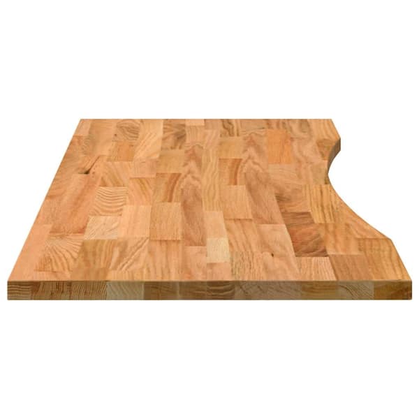 vidaXL Bordplate lysebrun 120x50x2,5 cm rektangulær heltre eik