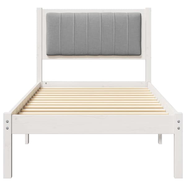 vidaXL Sängram med Vadderad Sänggavel Ljusgrå 75 x 190 cm
