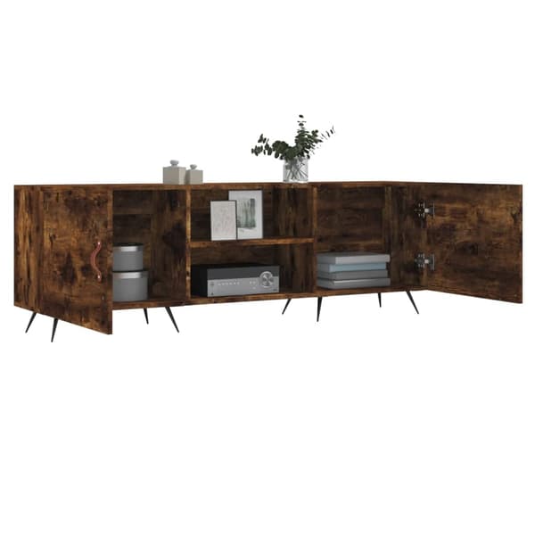 vidaXL TV-benk røkt eik 150x30x50 cm konstruert tre