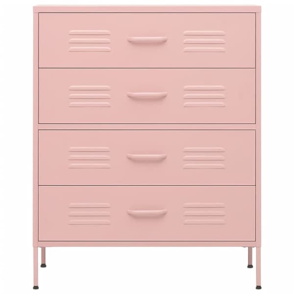 vidaXL Kommode rosa 80x35x101,5 cm stål