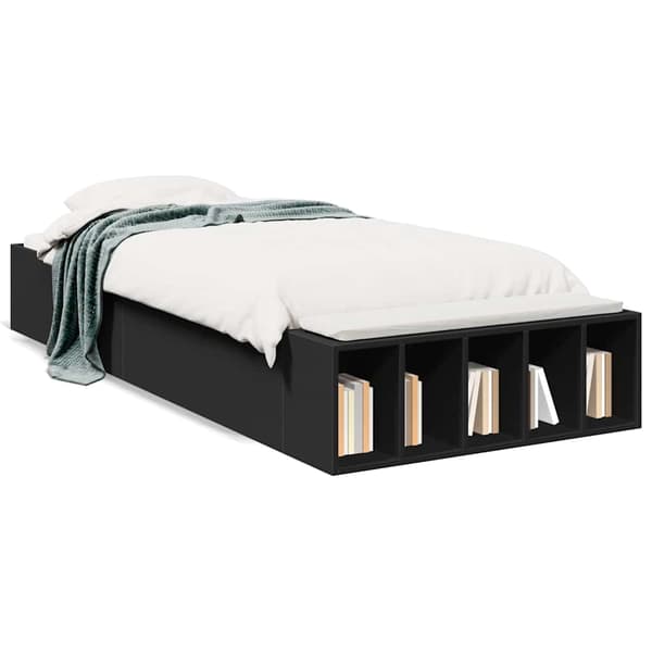 vidaXL Sengeramme svart 75x190 cm konstruert tre