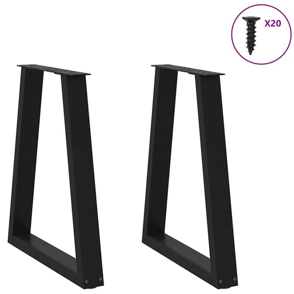 vidaXL Soffbordsben V-formade 2 st svart 60x(72-73) cm stål