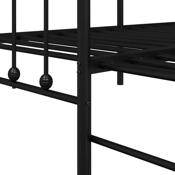 vidaXL Dagbäddram Svart 80 x 200 cm Pulverlackerat stål