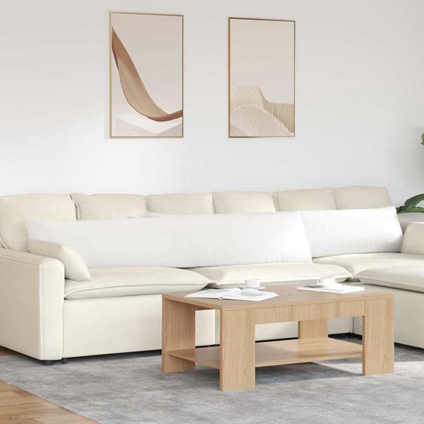 vidaXL Soffkuddar 2 st Vit 200 x 40 cm tyg