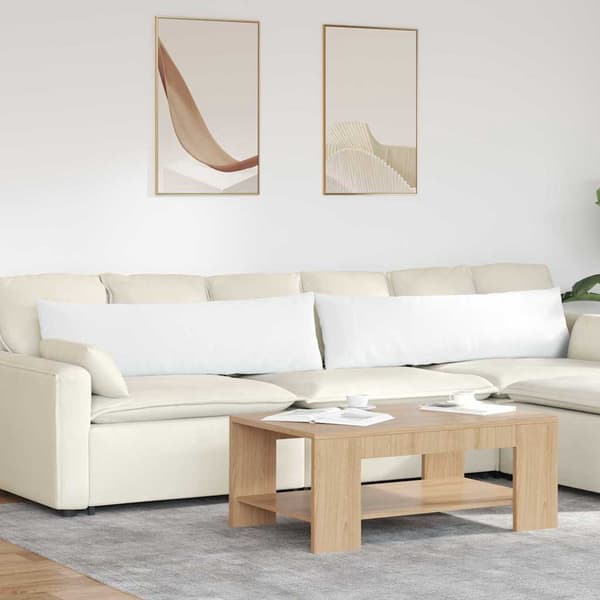 vidaXL Soffkuddar 2 st Vit 145 x 40 cm tyg