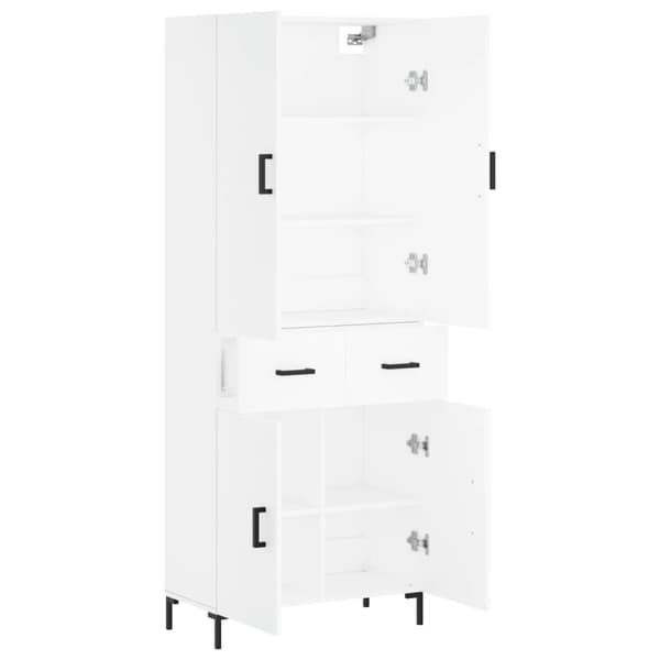 vidaXL Highboard hvit 69,5x34x180 cm konstruert tre
