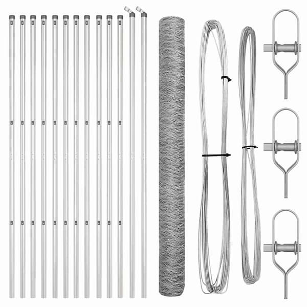 vidaXL Stängselstolpe Silver