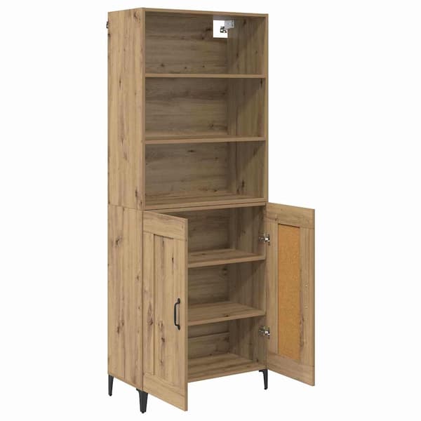 vidaXL Høyskap 2 pcs artisan eik Konstruert tre