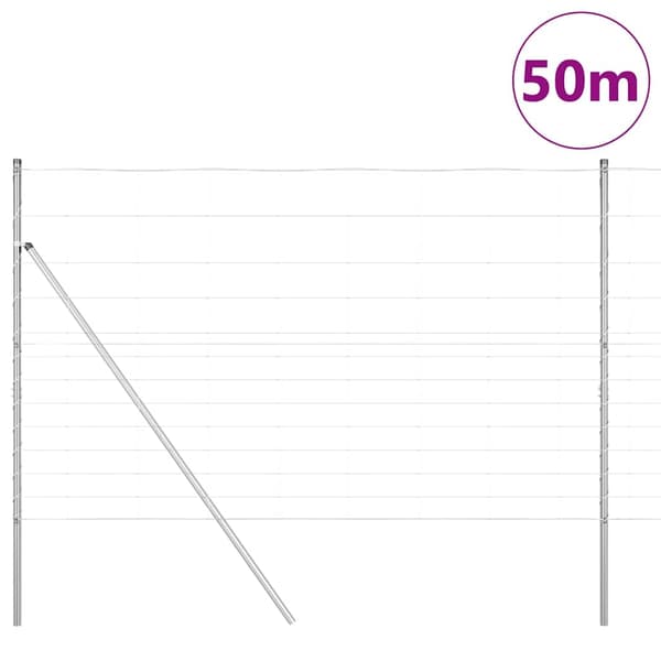 vidaXL Stängselstolpe Galvaniserad 50 x 1,5 m Stål
