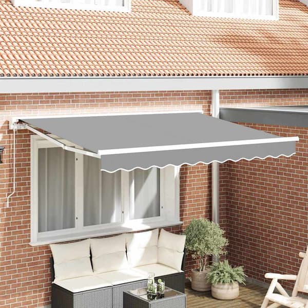 vidaXL Markisram Justerbar Vit 3,5 x 2 m Stål