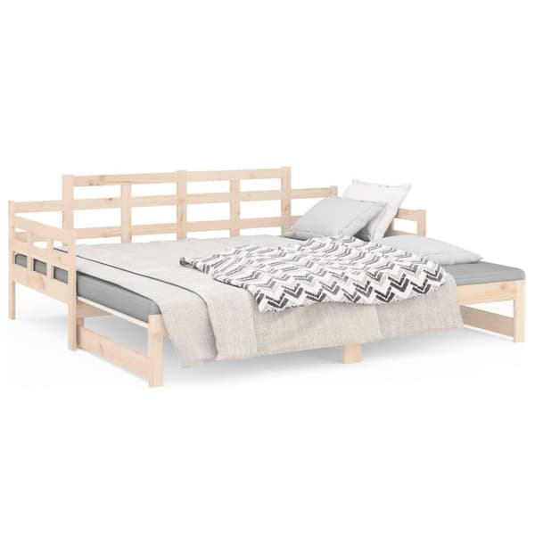 vidaXL Bäddsoffa massiv furu 2x(80x200) cm