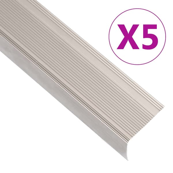 vidaXL L-formade halkskydd för trapp 5 st aluminium 100 cm champagne