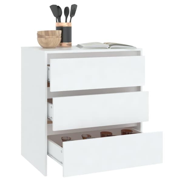 vidaXL Skjenk hvit 70x41x75 cm sponplate