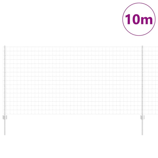 vidaXL Gjerde med stolpe sølv 1,2 x 10 m Stål