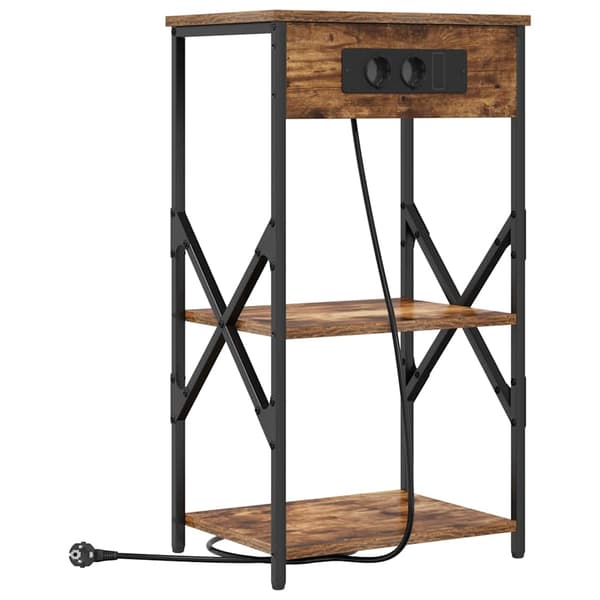 vidaXL Nattbordskap 2 pcs Røkt eik 41 x 31 x 76 cm Konstruert tre
