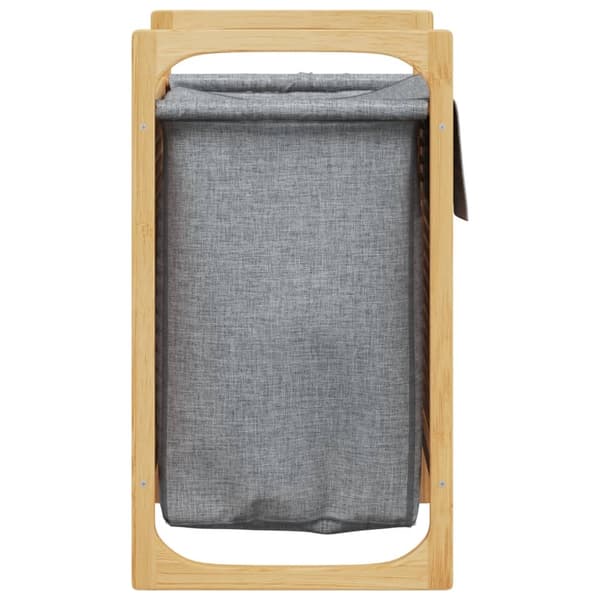 vidaXL Tvättkorg med grå innerpåse 32x30x36,5 cm bambu